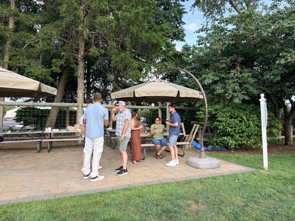 Sphinx team gathered for an outdoor cookout