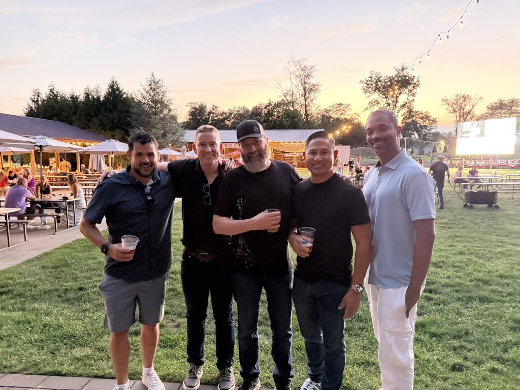 The Sphinx team together at an evening company event